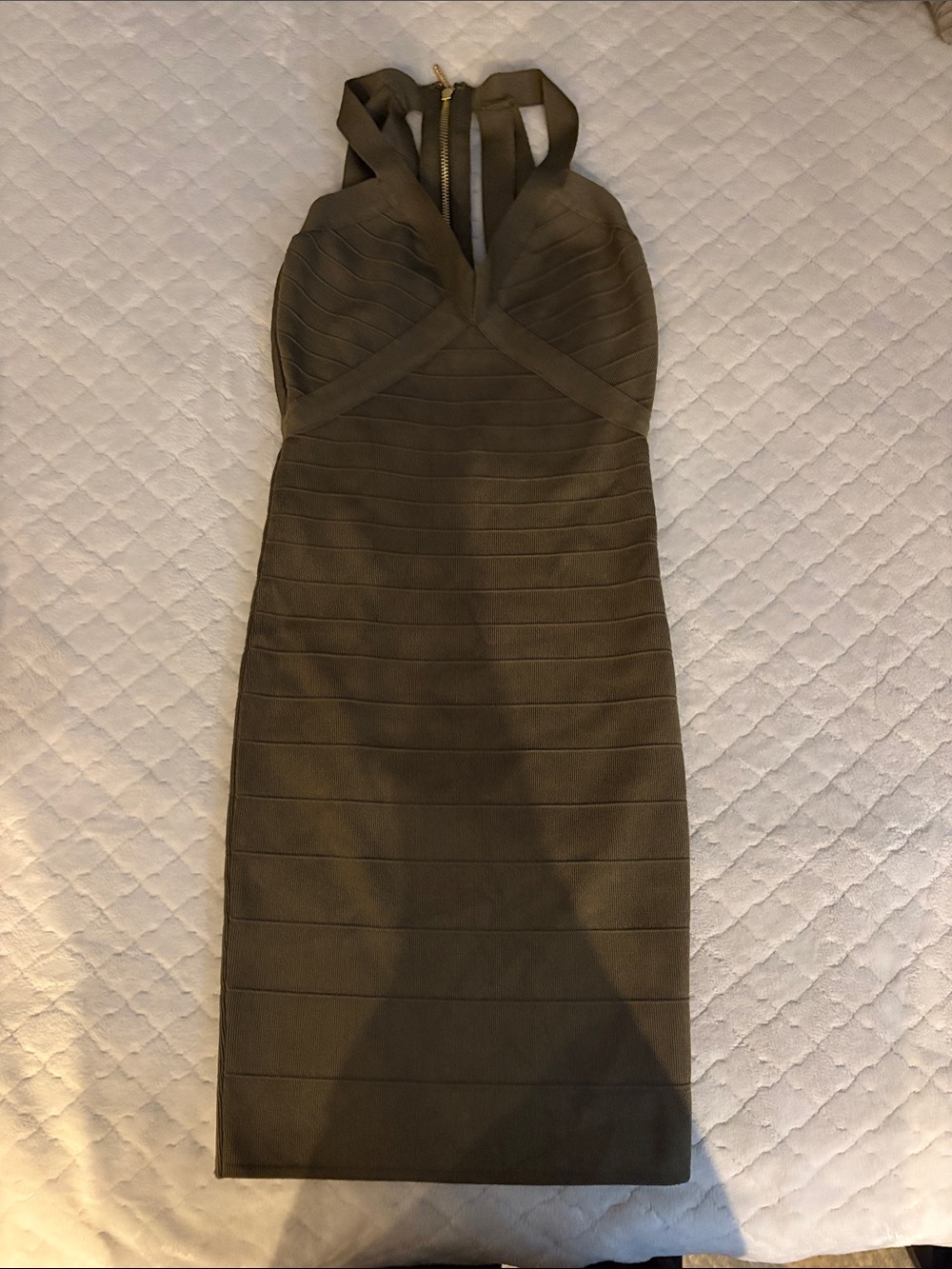 Guess by Marciano Olive Strappy Bandage Midi Dress